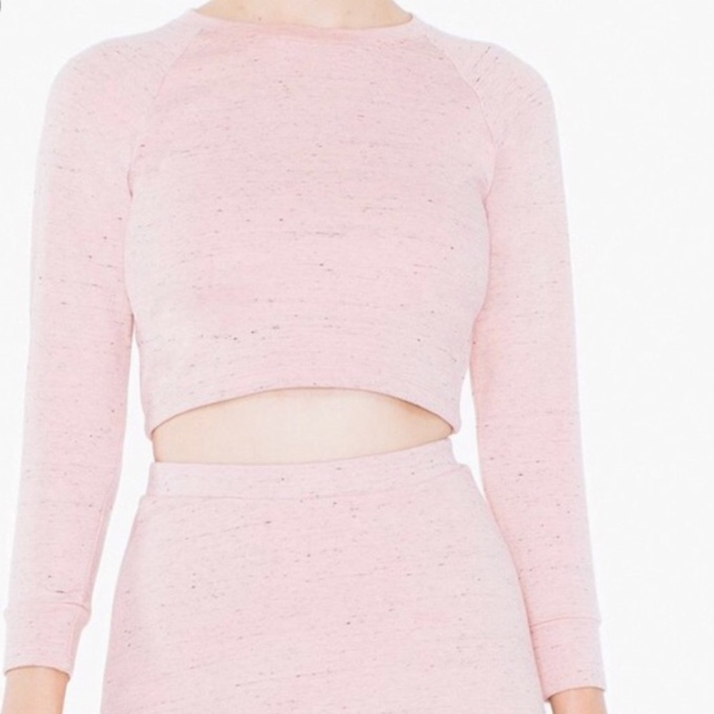 American Apparel Pink Ponte Crop Top